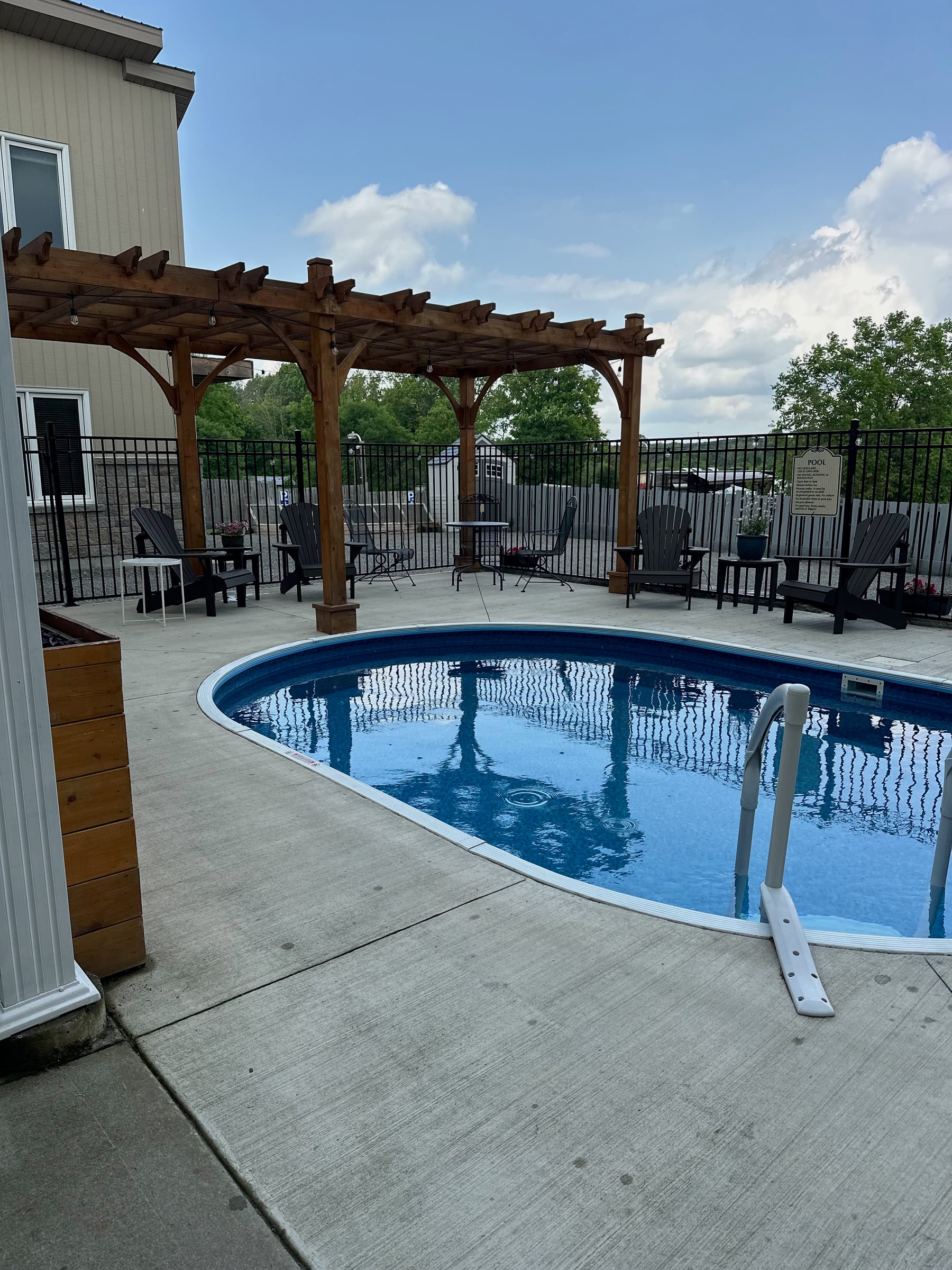 The pool and back patio